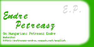 endre petreasz business card